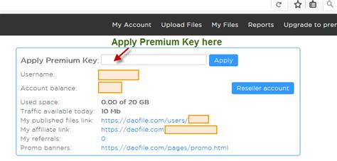 Look at Apply <b>Premium</b> <b>Key</b> field. . Daofile premium key